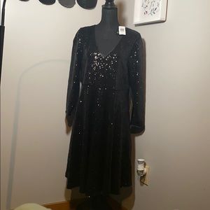 NWT Torrid black sequin skater dress